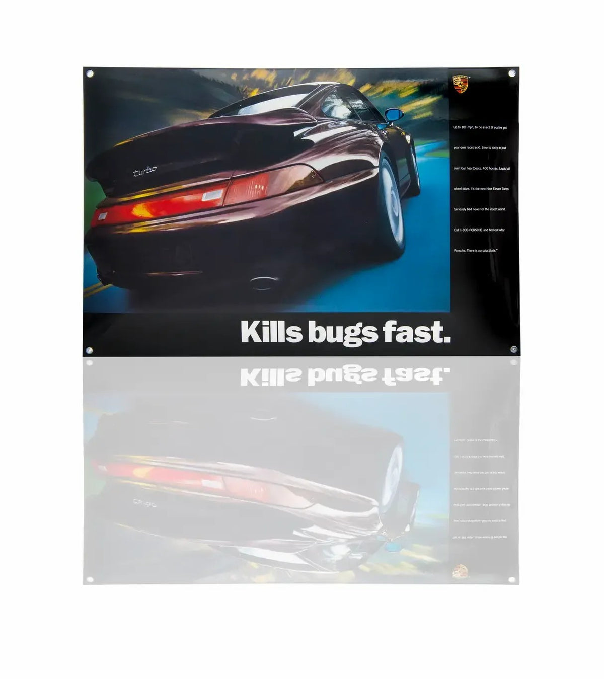 Porsche Design Top Pick | Porsche Classic 993 Turbo Enamel Sign – 'Kills bugs fast'