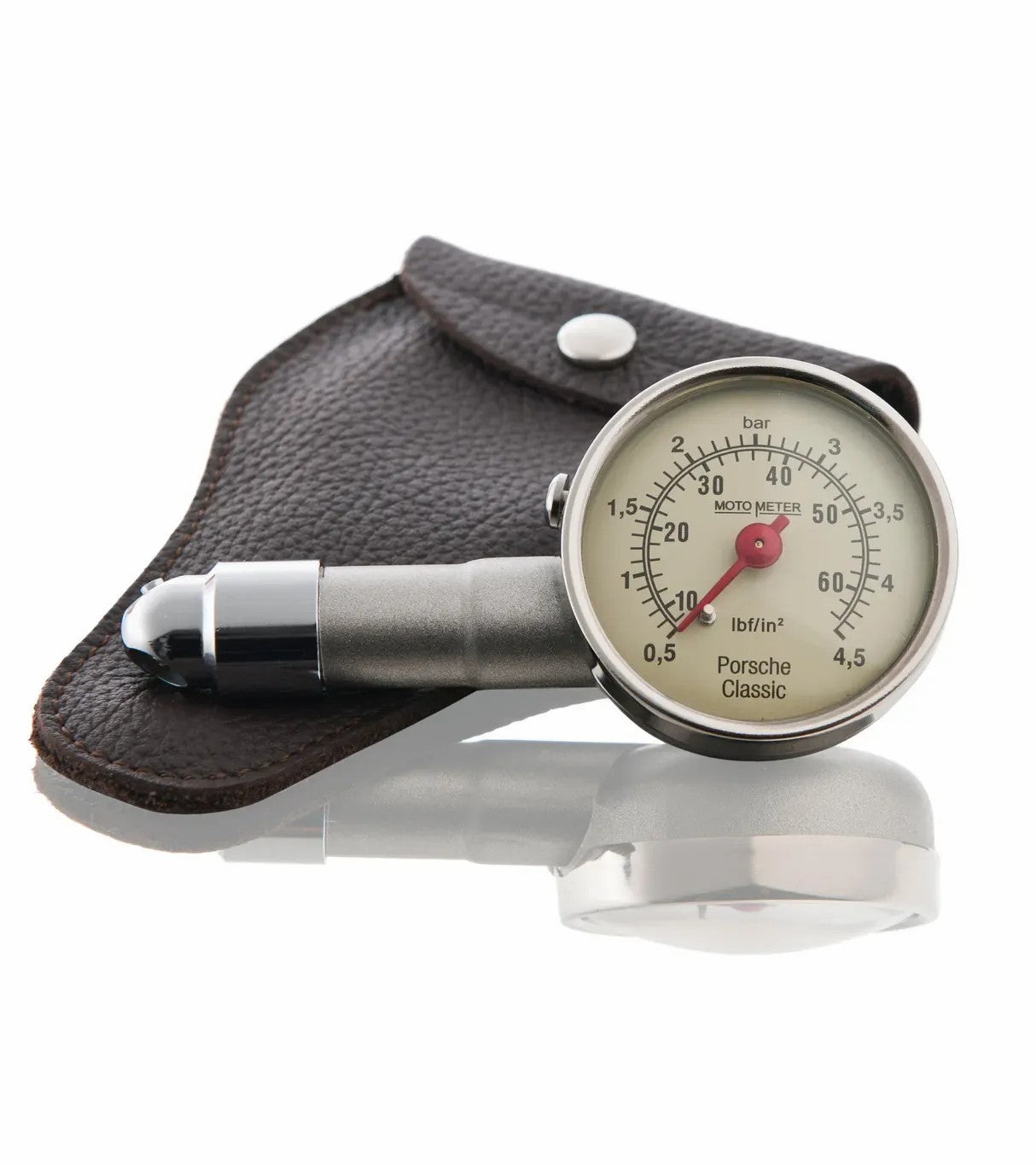 Porsche Design Latest | Porsche Classic Tire Pressure Gauge with Leather Case
