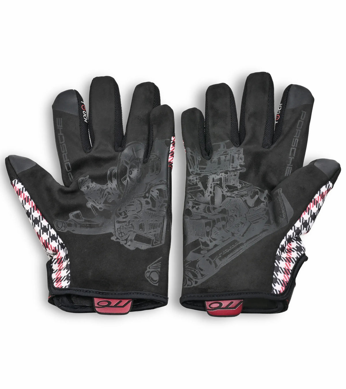 Porsche Design Smart Buy | Porsche Classic Assembly Gloves in Red Pepita