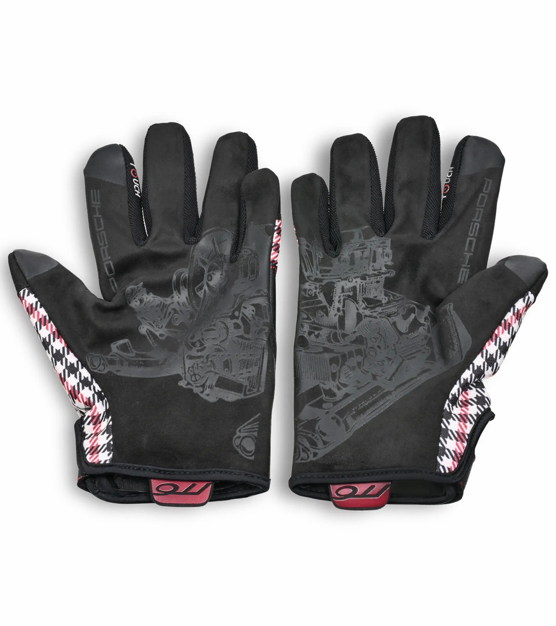 Porsche Design Smart Buy | Porsche Classic Assembly Gloves in Red Pepita