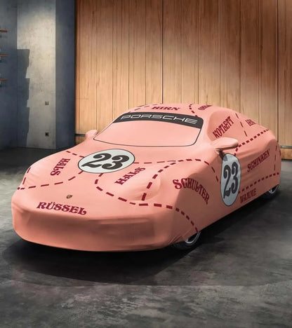 Porsche Design Latest | Porsche Indoor Car Cover with "Pink Pig" Design for 911 (992 Turbo)