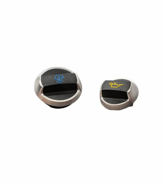 Porsche Design Customer Favorite | Porsche Oil and Coolant Caps in Aluminum Look for  911 (992)