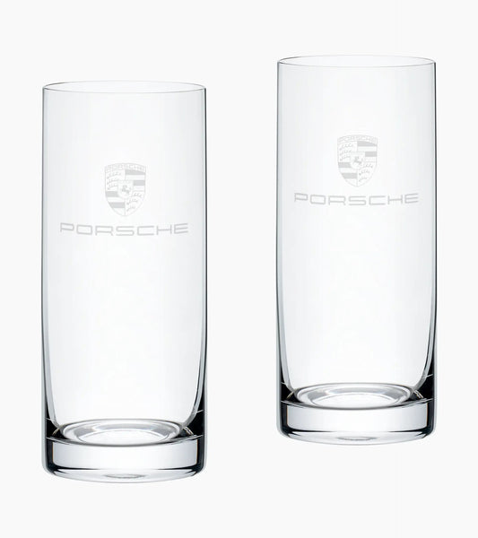 Porsche Design Value | Set of 2 highball glasses with crest – Essential