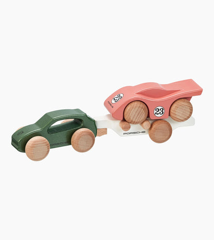 Porsche Design Quality | Macan wooden car with 917 trailer
