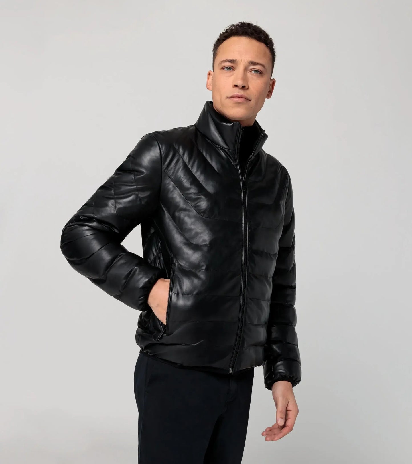Porsche Design Trusted | Athleisure padded leather jacket
