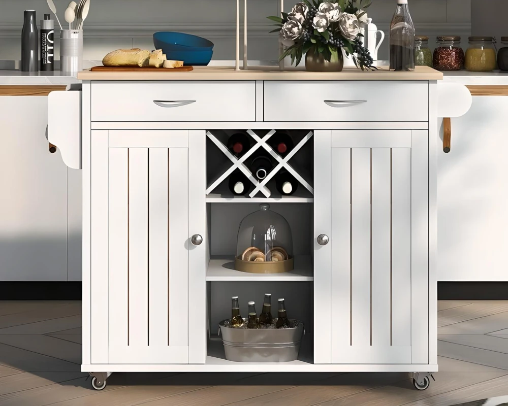 movable kitchen island with storage