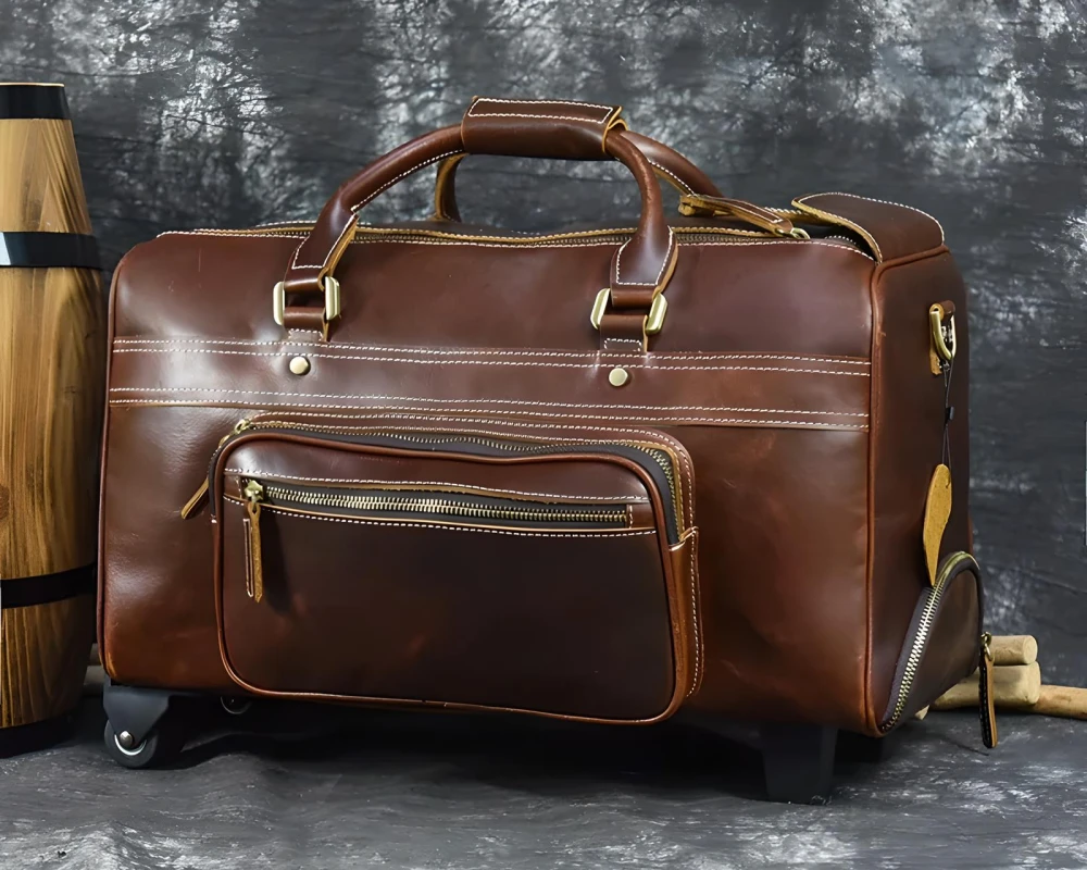 leather trolley luggage